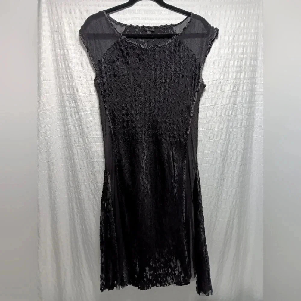 Komarov Crinkle Sheer Slip Midi Dress. Ladies side L
